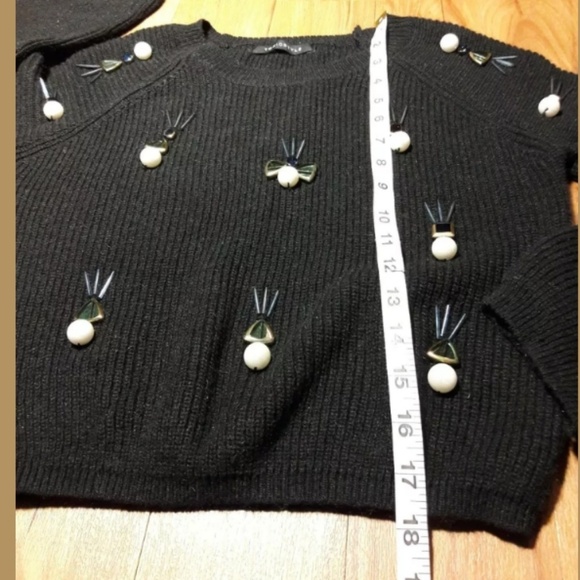 Toxic Style Size Small Black Cropped Sweater - Picture 6 of 8